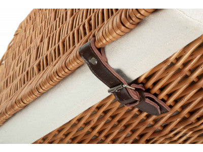 "Basket, 24" DOUBLE STEAMED CHEST HAMPER with WHITE LINING"