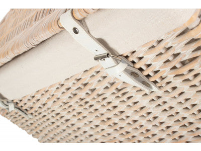 "Basket, 24" WHITE WASH CHEST HAMPER with WHITE LINING"