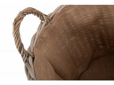 Basket, MEDIUM ROUND STRAIGHT-SIDED WICKER LOG / STORAGE BASKET