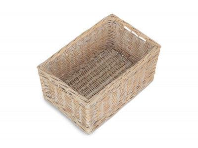 Basket, WHITE WASH BATHROOM TIDY BASKET