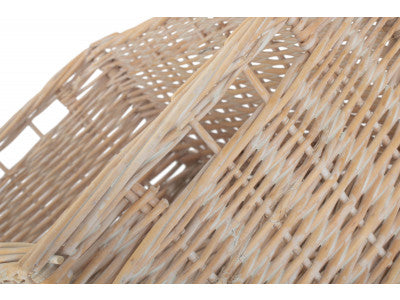 Basket, WHITE WASH BATHROOM TIDY BASKET
