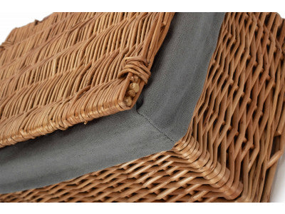 Basket, MEDIUM DOUBLE STEAMED STORAGE HAMPER with GREY SAGE LINING