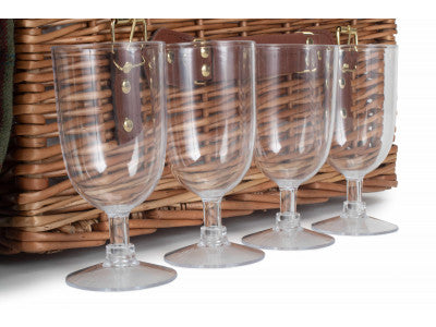 Basket, 4 PERSON GREEN TWEED CLASSIC PICNIC HAMPER