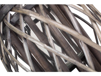 Basket, SMALL GREY WASH WILLOW CANDLE LANTERN