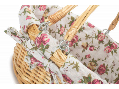 Basket, SMALL SWING HANDLE SHOPPER with GARDEN ROSE LINING