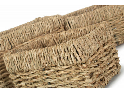 Basket, Set of 3 RECTANGULAR SEAGRASS SMALL TRAYS