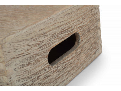 "Basket, 12" OAK EFFECT WOODEN BOX"