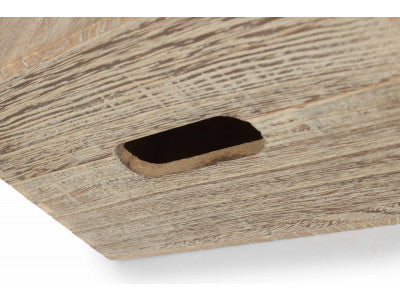 "Basket, 14" OAK EFFECT WOODEN BOX"