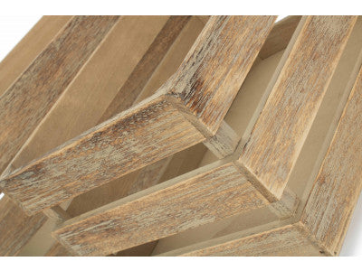 Basket, Set of 2 OAK EFFECT SLATTED WOODEN CRATE