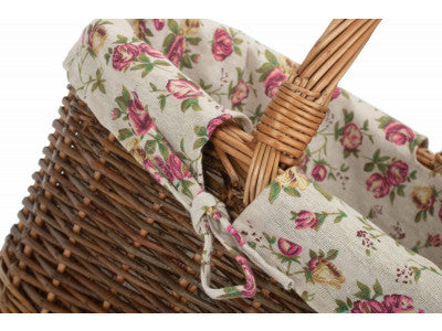Basket, COUNTRY OVAL SHOPPER with GARDEN ROSE LINING