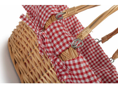 Basket, MEDIUM SWING HANDLE SHOPPER with RED & WHITE CHECKED LINING