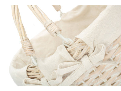 Basket, SMALL WHITE SWING HANDLE SHOPPER with WHITE LINING