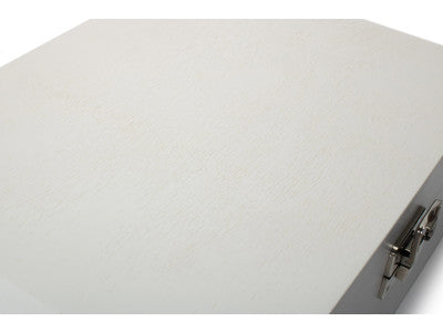 "Basket, 14" WHITE WOODEN BOX"