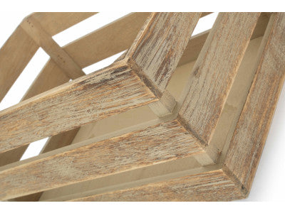 Basket, MEDIUM OAK EFFECT SLATTED WOODEN CRATE