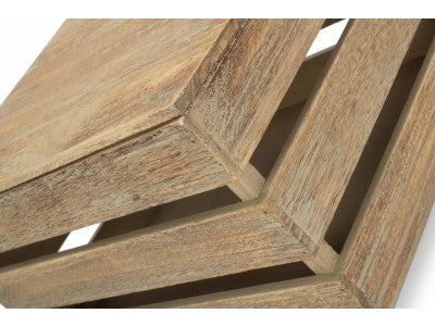 Basket, LARGE OAK EFFECT SLATTED WOODEN BOX