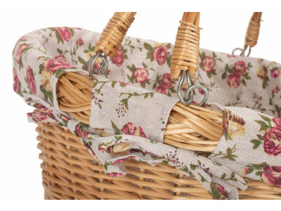 Basket, LARGE SWING HANDLE SHOPPER with GARDEN ROSE LINING