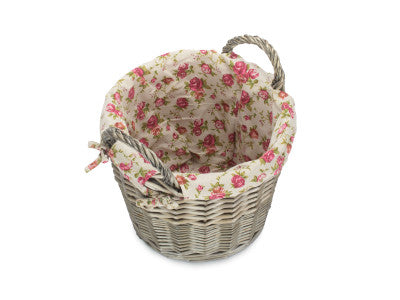 Basket, CRAFT BASKET with GARDEN ROSE LINING