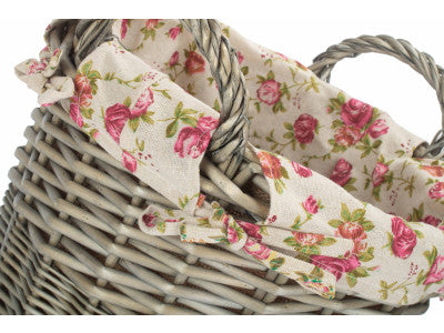 Basket, CRAFT BASKET with GARDEN ROSE LINING
