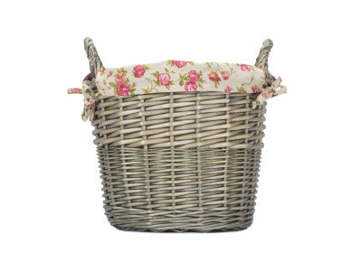 Basket, CRAFT BASKET with GARDEN ROSE LINING