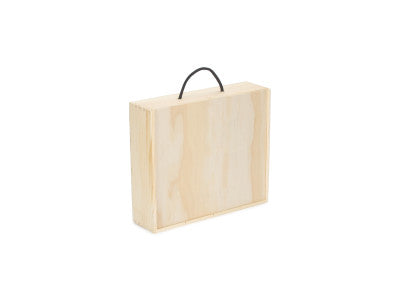Basket, 4 BEER BOTTLE BOX with WOODEN LID