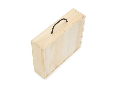 Basket, 4 BEER BOTTLE BOX with WOODEN LID