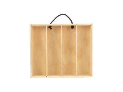Basket, 4 BEER BOTTLE BOX with WOODEN LID
