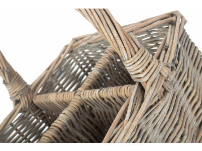 Basket, GREY WASH SQUARE 4 SECTION CUTLERY BASKET