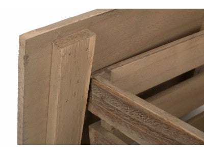 Basket, SMALL OAK EFFECT SLATTED WOODEN BOX