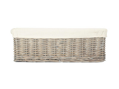 Basket, EXTRA LARGE GREY WASH FINISH TRAY with LINING