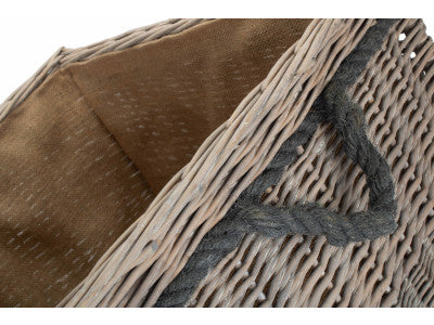 Basket, SIZE 3 GREY WASH SQUARE STORAGE BASKET