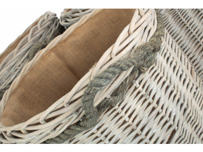 Basket, Set of 3 GREY WASH ROUND STORAGE BASKET