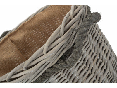 Basket, SIZE 1 GREY WASH ROUND STORAGE BASKET