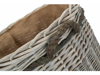 Basket, SIZE 2 GREY WASH ROUND STORAGE BASKET