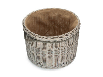 Basket, SIZE 3 GREY WASH ROUND STORAGE BASKET