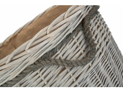 Basket, SIZE 3 GREY WASH ROUND STORAGE BASKET