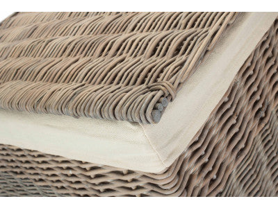 Basket, GREY WASH SLIM LAUNDRY HAMPER BASKET