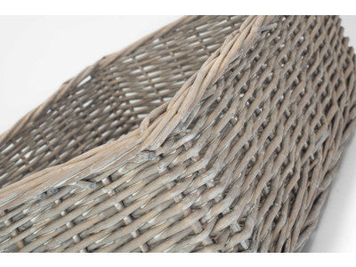 Basket, LARGE GREY WASH FINISH TRAY