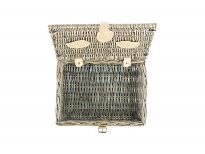"Basket, 12" ANTIQUE WASH SPLIT WILLOW HAMPER"