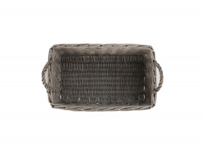 Basket, SMALL SHALLOW ANTIQUE WASH STORAGE BASKET
