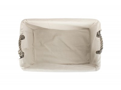 Basket, LARGE SHALLOW ANTIQUE WASH STORAGE BASKET with WHITE LINING