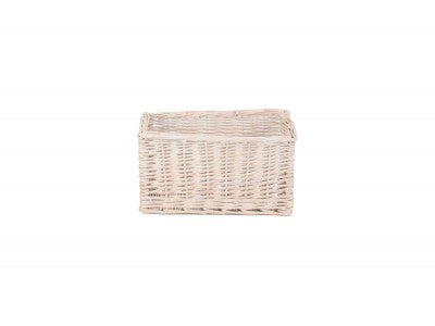 Basket, SMALL WHITE WASH STORAGE BASKET