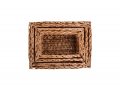Basket, Set of 4 DOUBLE STEAMED STORAGE BASKETS