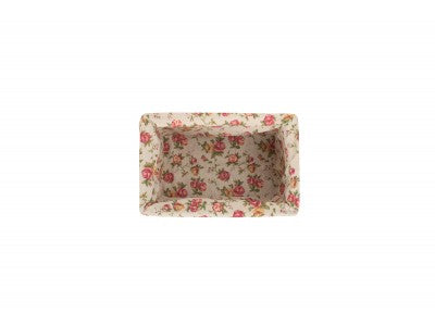 Basket, SMALL DOUBLE STEAMED STORAGE BASKETS with GARDEN ROSE LINING