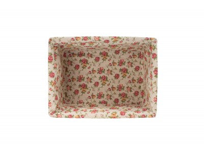 Basket, EXTRA LARGE DOUBLE STEAMED STORAGE BASKETS with GARDEN ROSE LINING