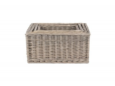 Basket, Set of 4 ANTIQUE WASH STORAGE BASKETS