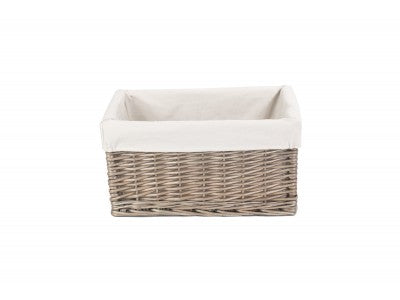 Basket, EXTRA LARGE ANTIQUE WASH STORAGE BASKET with WHITE LINING