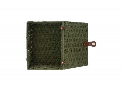 Basket, LARGE FOREST GREEN PAPER ROPE HAMPER