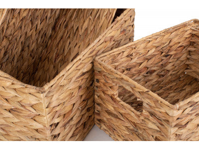 Basket, Set of 3 WATER HYACINTH RECTANGULAR STORAGE BASKETS