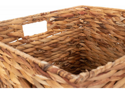 Basket, MEDIUM WATER HYACINTH SQUARE STORAGE BASKET