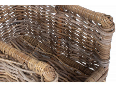 Basket, SMALL RATTAN OPEN ENDED LOG BASKET